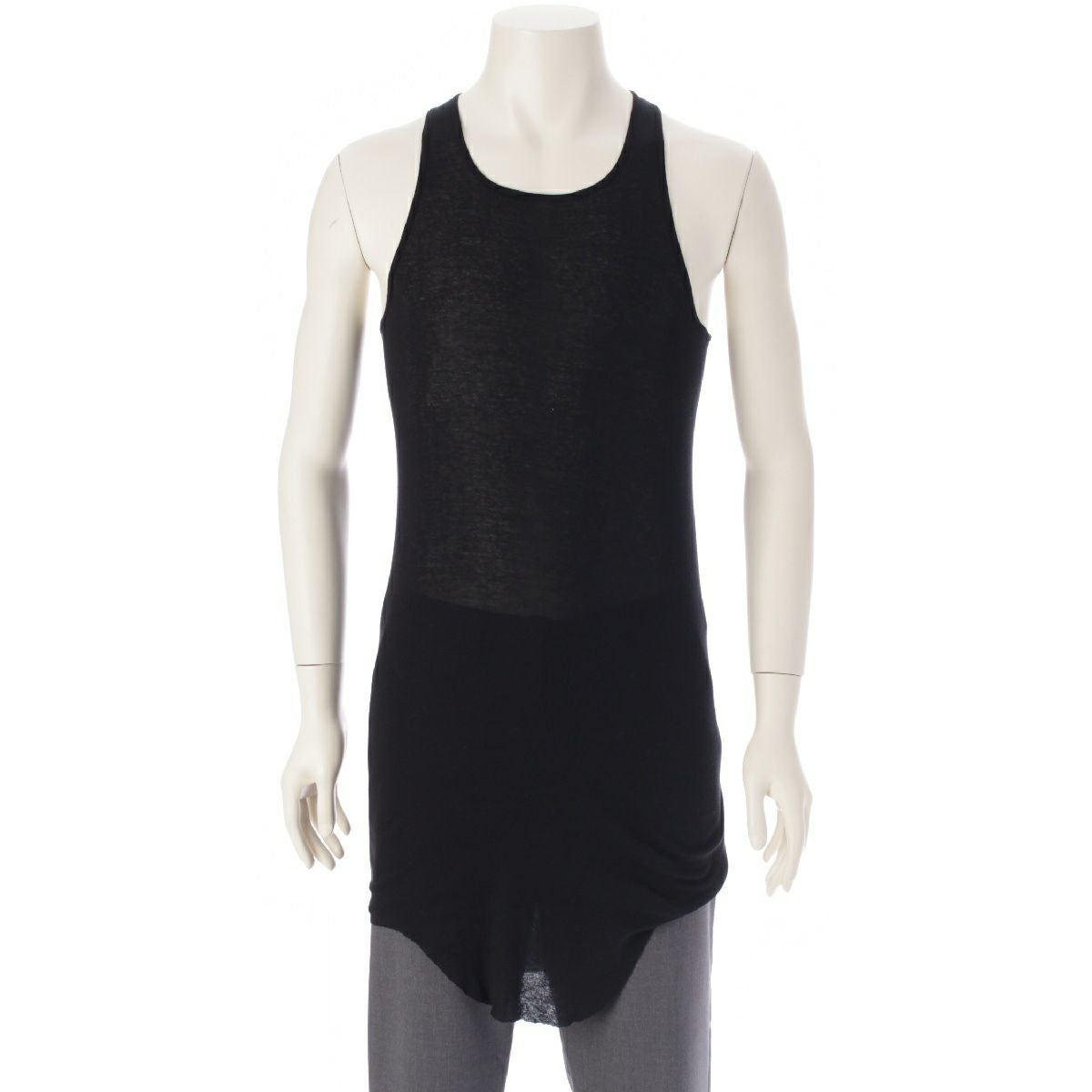リックオウエンス 24SS コットン BASIC RIB TANK ベーシック リブニット ノースリーブ タンクトップ トップス RU01D3150 ブラック XL【中古】 リックオウエンス 24SS コットン BASIC RIB TANK リブニット