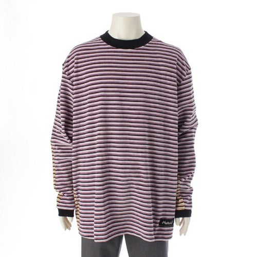 マルニ 22年 コットン ナイロン ボーダー スウェット切替 バイカラー フリース トップス プルオーバー HUMU0242QX マルチカラー 50