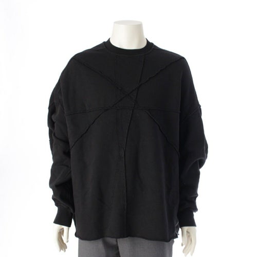 リックオウエンス ダークシャドウ Rick Owens DRKSHDW 22AW CRATER コットン カッティングデザイン 裏起毛 ロング スウェット ブラック F