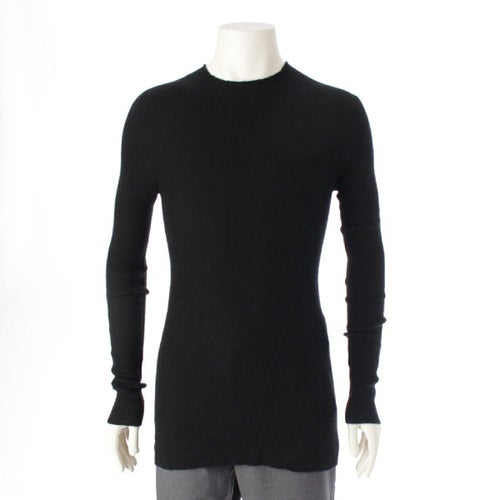 リックオウエンス 21AW RIBBED CASHMERE ROUND NECK カシミヤ リブ ニット トップス セーター RU02A5637 ブラック XL