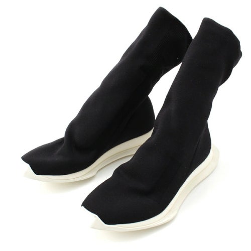 リックオウエンス ダークシャドウ Rick Owens DRKSHDW 19SS RUNNER STRETCH SOCK LOW ランナー ソックス スニーカー ブラック 41 1/2