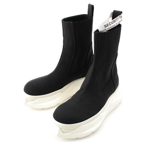 リックオウエンス ダークシャドウ Rick Owens DRKSHDW 22SS BEATLE ABSTRACT サイドゴア ブーツ ミドル ショート ブラック ホワイト 41 1/2