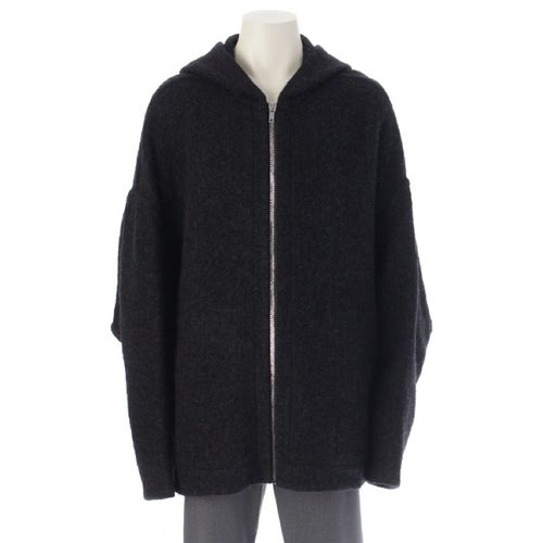 リックオウエンス 21AW ZIP FRONT PETER JACKET モヘア ウール ジップアップ フーディー オーバーサイズ ブルゾン パーカー ジャケット RU02A5779 ブラック 50
