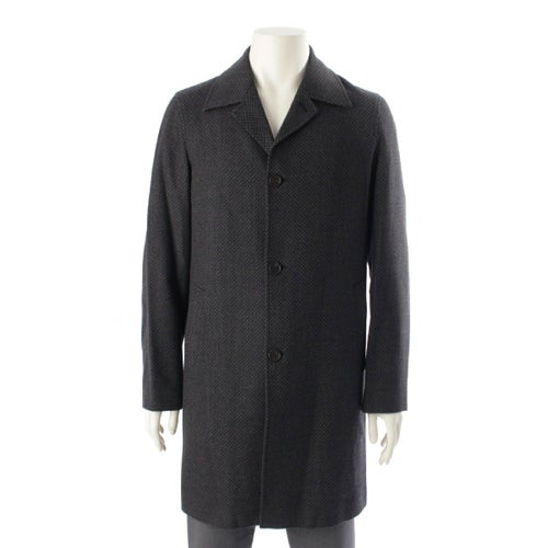 ミュウミュウ ヴァージンウール アーカイブ ステンカラーコート アウター ネイビー 46