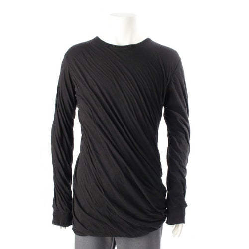 リックオウエンス 21AW コットン ダブルレイヤード 長袖Ｔシャツ ロングスリーブ カットソー トップス RU02A5257 ブラック XL