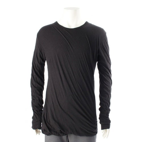 リックオウエンス 21AW コットン ダブルレイヤード 長袖Ｔシャツ ロングスリーブ カットソー トップス RU02A5257 ブラック L