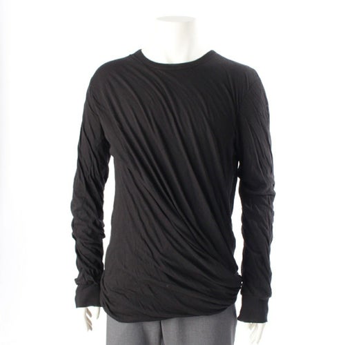 リックオウエンス 21AW コットン ダブルレイヤード 長袖Ｔシャツ ロングスリーブ カットソー トップス RU02A5257 ブラック XL