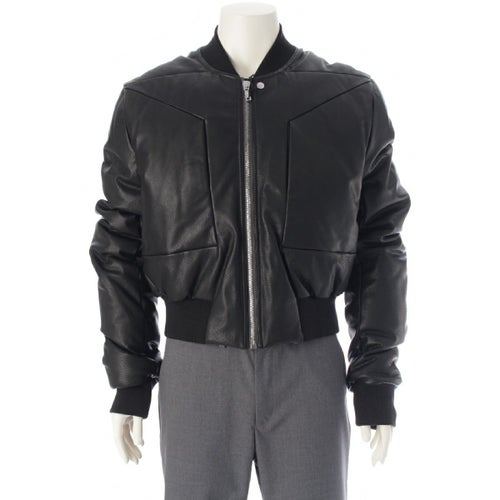 リックオウエンス 22AW FOG CROPPED BOMBER カウハイド 牛革 レザー クロップド ボンバー ジャケット アウター RR02B2797 ブラック 52