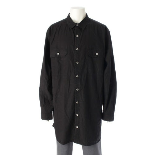 リックオウエンス ダークシャドウ Rick Owens DRKSHDW 24SS JUMBO OUTERSHIRTS オーバーサイズ 長袖シャツ ジャケット ブラック L