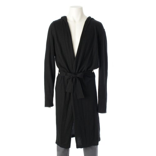 リックオウエンス 21AW カシミヤ ベルテッド ロング カーディガン トップス コート RU02A5603-WSB ブラック XL