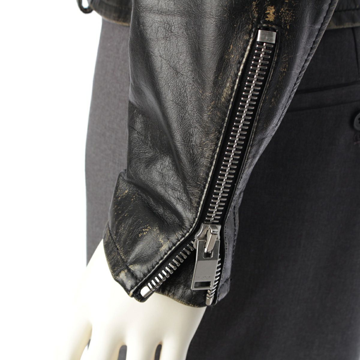 サンローラン 16AW L01 カウハイド 牛革 ダメージ加工 ダブル