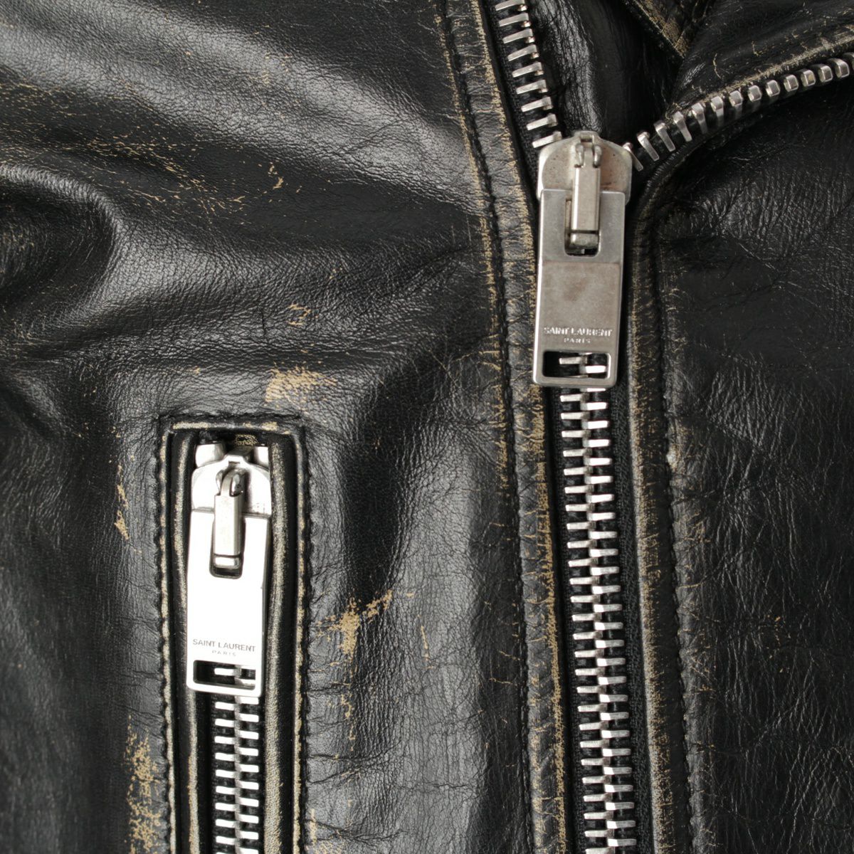 サンローラン 16AW L01 カウハイド 牛革 ダメージ加工 ダブル