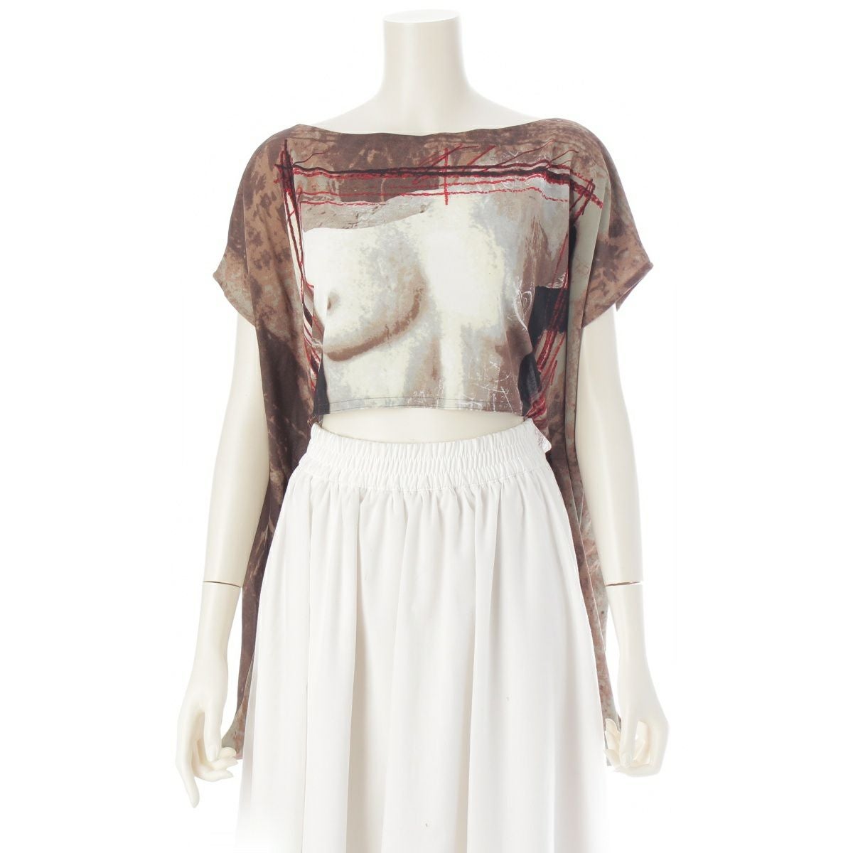 ジャンポールゴルチエ 1999 s/s femme ファム Venus de Milo ミロ ヴィーナス 変形 カットアウト カットソー ブラウン 40【中古】 ジャンポールゴルチエ 1999 s/s femme ファム Venus de Milo ミロ