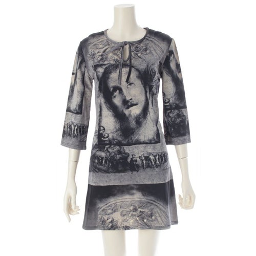 ジャンポールゴルチエ 1998 98s/s ジャンポールゴルチエ クラシック jesus christ maliaキリスト 宗教 パワーネット ミニドレス ワンピース グレー 40