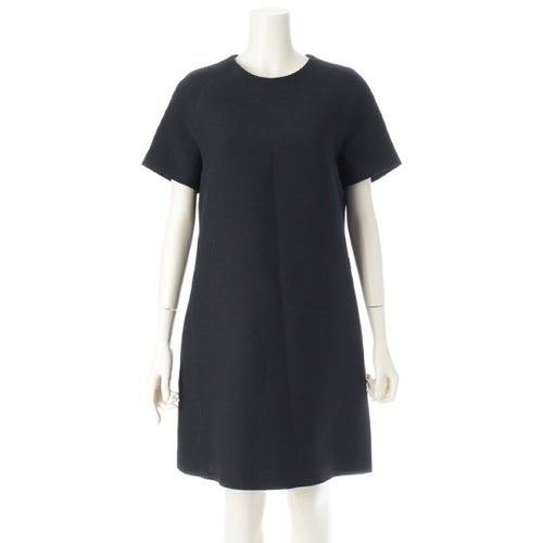 クリスチャンディオール 24SS シルク Bee刺繍 半袖 ストレート ワンピース ドレス 341R26A1166 ブラック 40