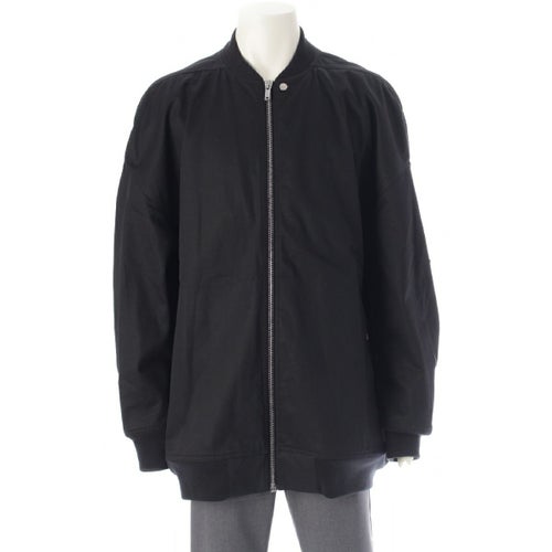 リックオウエンス ダークシャドウ Rick Owens DRKSHDW 22SS コットン オーバーサイズ ロング ブルゾン ジャケット アウター DU01B7977 ブラック XL