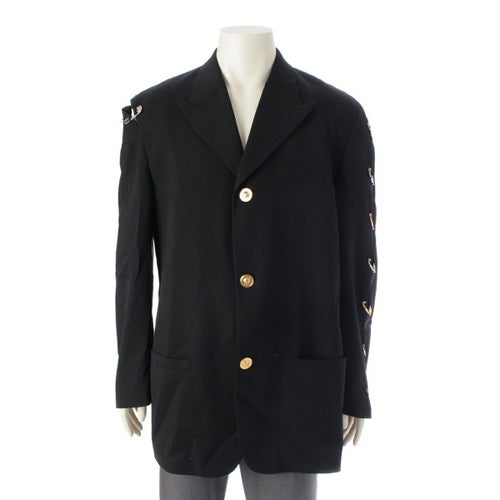 ヴェルサーチェ 1994SS メドゥーサ セーフティピン ウール ジャケット スーツ ブラック 50