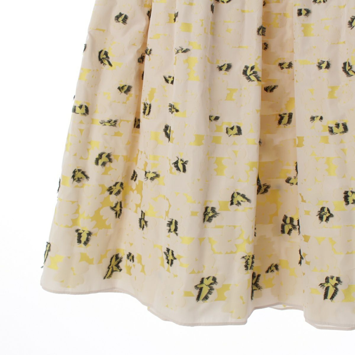 ドゥロワー 25SS タフタ素材 RESORT2 ジャガードプリーツ スカート
