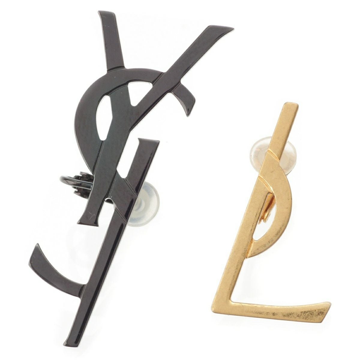 サンローラン YSL ロゴ イヤリング イヤーカフ アクセサリー ブラック