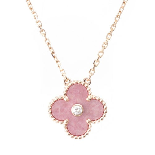 ヴァンクリーフ＆アーペル 2021 ホリデーコレクション アルハンブラ ロードナイト 1Pダイヤ RG ネックレス Au750 VCARP7TD00 ローズ ゴールド 6.5g