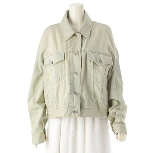 アクネストゥディオズ コットン オーバーサイズ クロップド フィット デニムジャケット FN-WN-OUTW000706 ミッドブルーウォッシュ 38