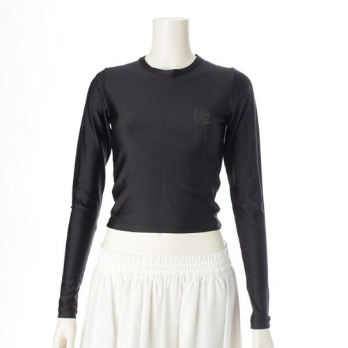 ジャンポールゴルチエ 1995S/S ARROW JPG LOGO アロー JPG ロゴ ゴシック ストレッチ クロップド ロングTシャツ トップス ブラック 40