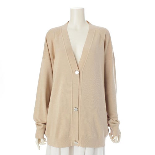 エルメス カシミヤ シルク エナメルボタン ニット カーディガン トップス 4H2731DA ベージュ 40