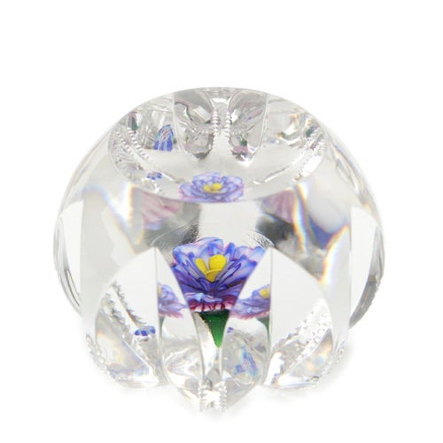 サンルイ 2019 ガラス フラワー クリスタル ペーパーウェイト 雑貨 パープル