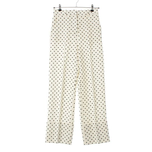 ヴァレンティノ ポルカドット スラックス パンツ ボトムス オフホワイト ブラック 36