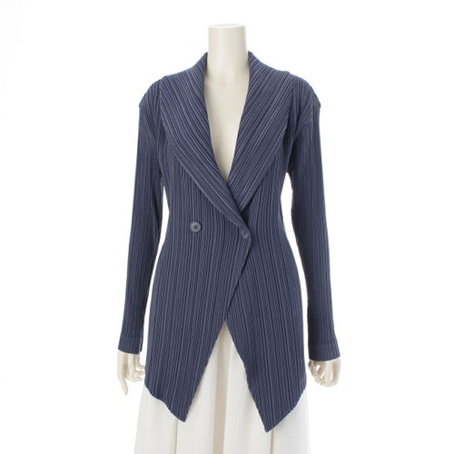 イッセイミヤケ 93SS プリーツ カーブ テーラードジャケット アウター IM31-FD617 ネイビー L