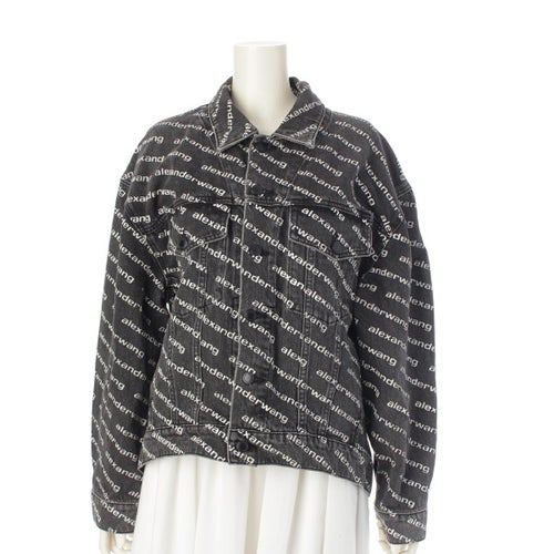 アレキサンダーワン コットン ロゴ デニムジャケット Gジャン アウター ブラック L