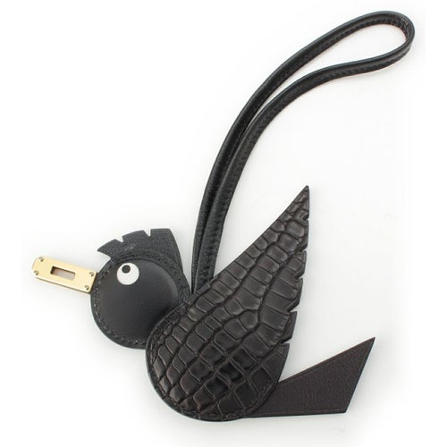 エルメス U刻 アリゲーター シェーブル タデラクト スイフト トゴ アニョーミロ バーディタッチ チャーム ゴールド金具 ブラック