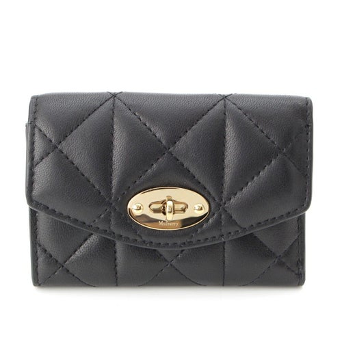 マルベリー キルティング ダーリー フォールデッド マルチカード 三つ折り財布 ウォレット ブラック