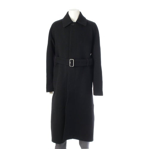 バーバリー ウール ベルト付き ロング ステンカラーコート アウター 8077901 ブラック 48