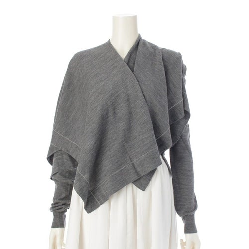 コムデギャルソン AD2003 ウール ニット 変形 ボタンレス カーディガン トップス GK-N012 グレー