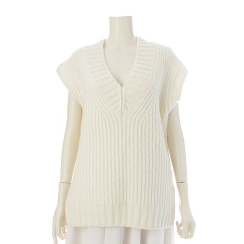 ドゥロワー 24AW FALL 13G ウール ナイロン 畔編み 厚手 ニット ベスト トップス 6518-199-0510 ホワイト