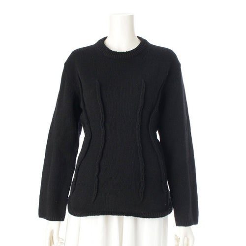 コムデギャルソン AD2022 22AW ウール アウトシーム ニット セーター トップス GJ-N503 ブラック XS