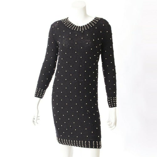 シーバイクロエ(SEE BY CHLOE) ビーズ ニット ワンピース ブラック 38