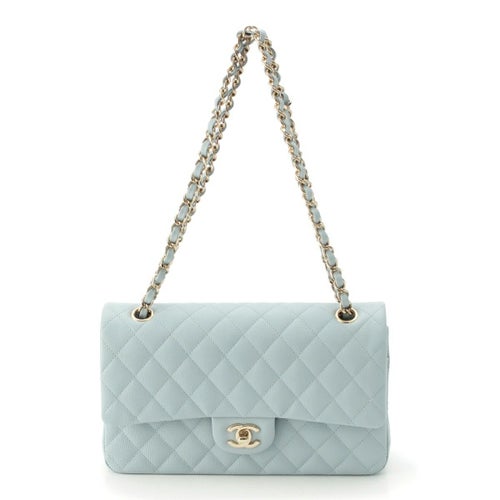 シャネル マトラッセ25 11.12 クラシック キャビアスキン チェーン ショルダーバッグ A01112 ブルー