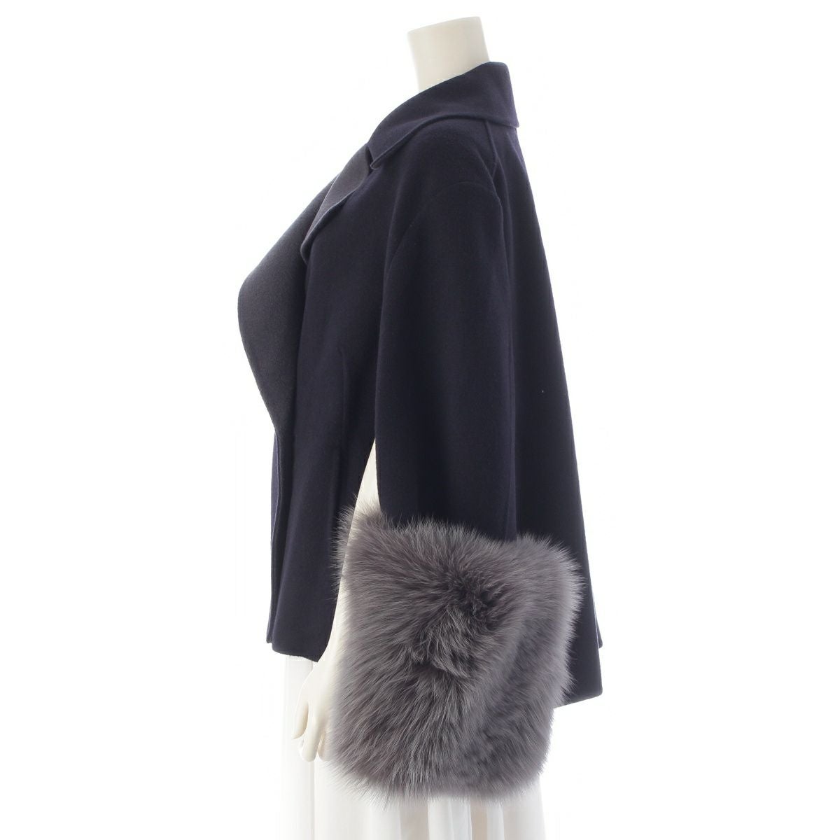 ドゥロワー 22A/W ウールケヌキ フォックスファースリーブ ショート