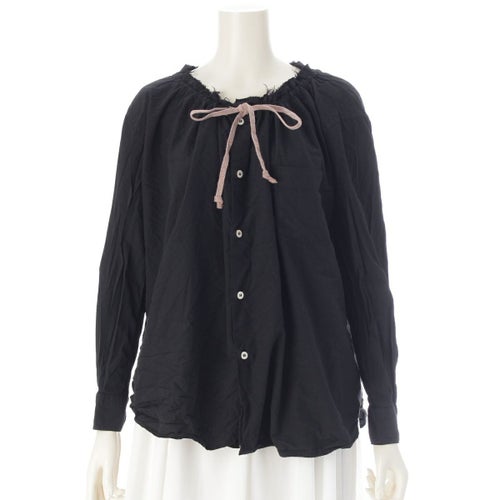 コムデギャルソン コムデギャルソン AD2022 23SS コムコム ギャザーネック 長袖 ブラウス トップス RK-B021 ブラック XS