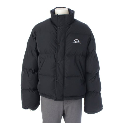 バレンシアガ 24年 ナイロン シルク リバーシブル ダウンジャケット アウター 808793 ブラック ネイビー 1