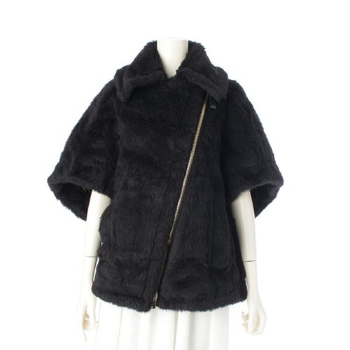 マックスマーラ 23年 テディベア アルパカ ウール ポンチョ ケープジャケット トップス アウター 23473613336 ブラック SM
