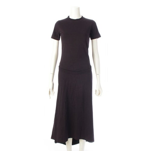 バレンシアガ 2023 変形 半袖 ロングシャツ ワンピース 791805T ブラウン S