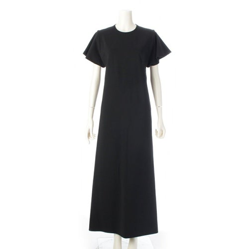 ジルサンダー レーヨン 半袖 ロング ワンピース ドレス JSWS715306WS397808A11 ブラック 34
