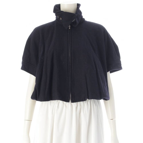 コムデギャルソン AD1989 ウール ナイロン ケープ ジップ ジャケット GJ-050120 ネイビー