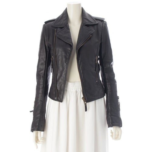 バレンシアガ 09年 ダブル ブルゾン ライダースジャケット 180174 ブラック 34