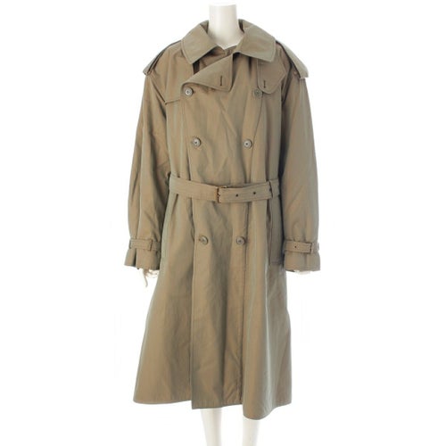 ジョルジオアルマーニ 70-80s コットン 中綿 トレンチコート ベージュ グリーン 46