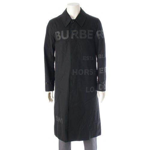 バーバリー ホースフェリー ノバチェック ロゴ ステンカラーコート 8027714 ブラック 46