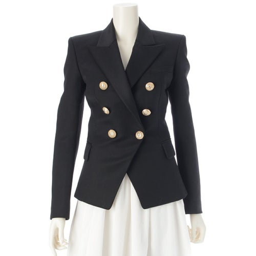 バルマン ウール ライオンボタン ブレザー テーラードジャケット 7763 129L ブラック 34